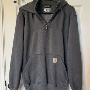 Carhartt Men's Gray 1/4 zip hoodie - Rain Defender - S